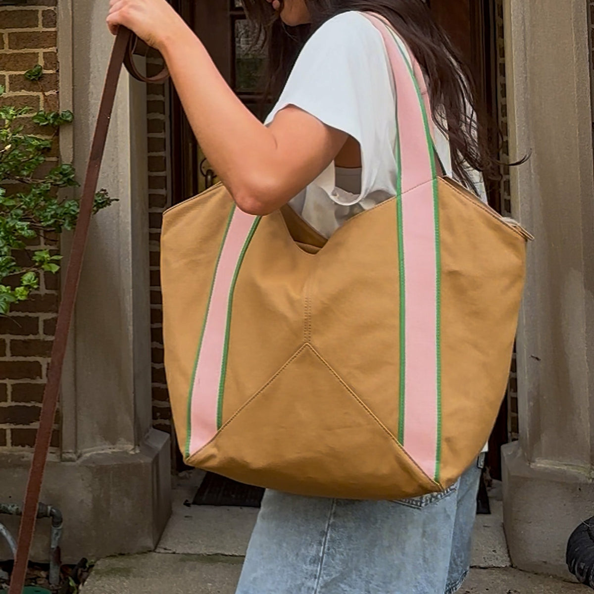 State Bags Best Price - Beverly Tote Cotton Canvas Cinnamon