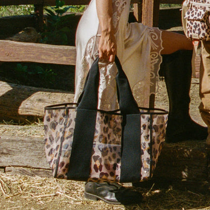 State Bags Exclusive - Wellington Cabana Tote Mesh Leopard
