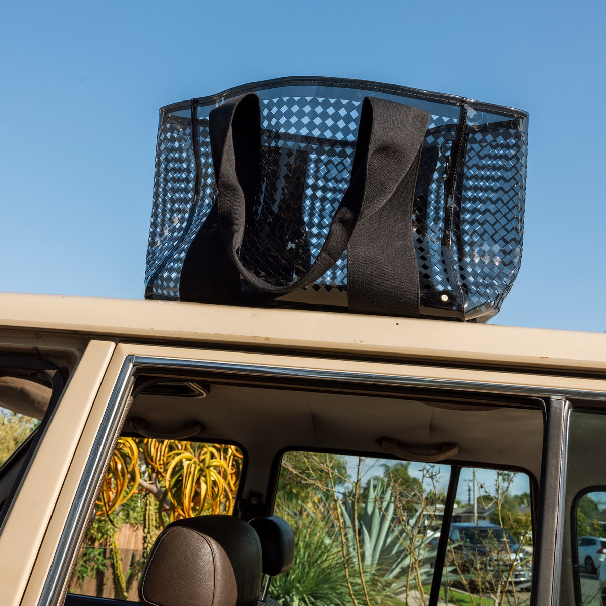 State Bags Sale - Wellington Cabana Tote Black Perforated TPU