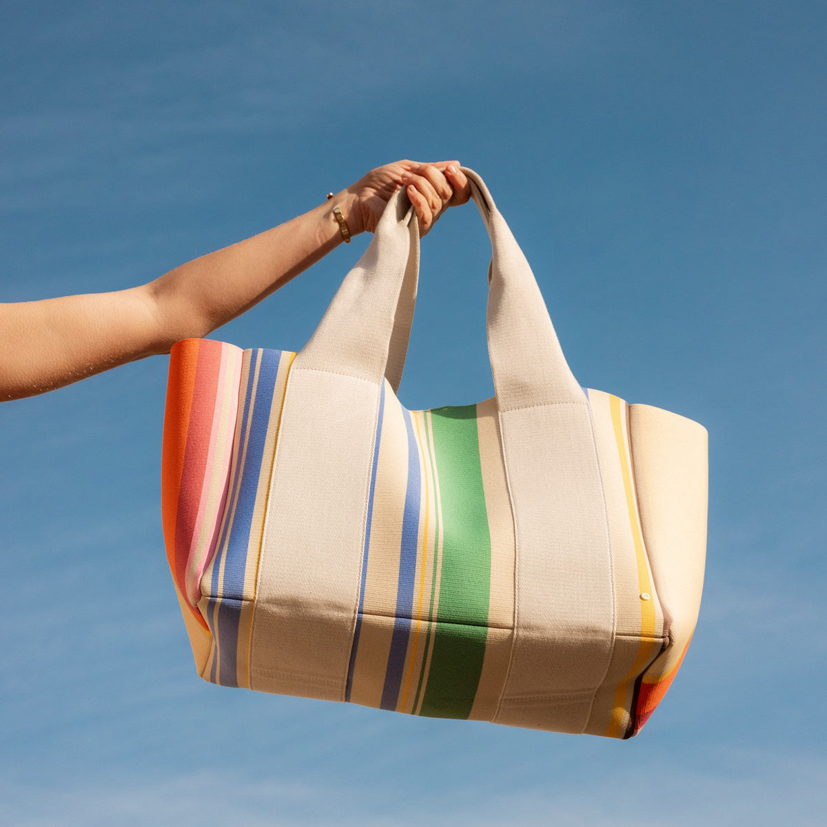State Bags Hot Sale - Wellington Cabana Tote Rainbow Stripe
