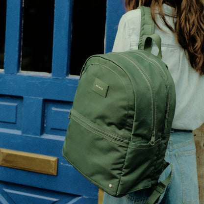 State Bags Trending - Evans Double Pocket Backpack Recycled Nylon Olive