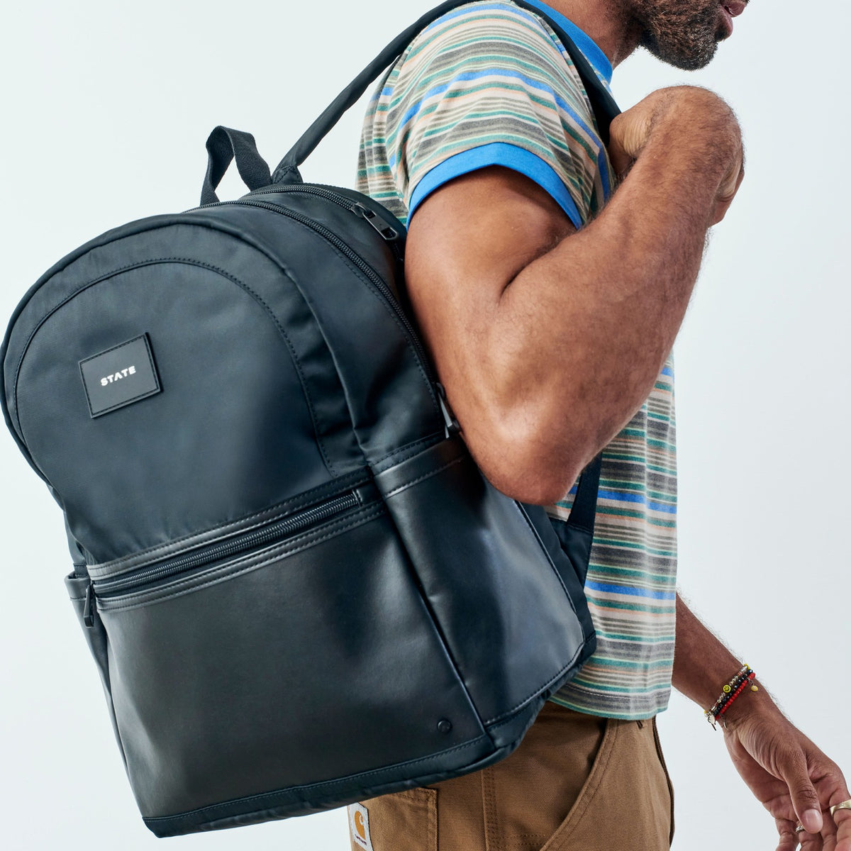 State Bags Hot Sale - Evans Double Pocket Backpack Recycled Nylon Black