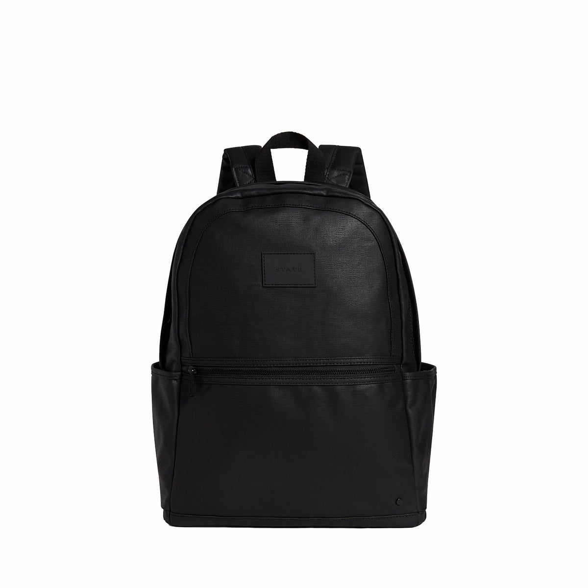 State Bags Top Pick - Kane Double Pocket Large Backpack Coated Canvas Black