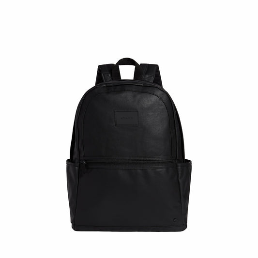 State Bags Top Pick - Kane Double Pocket Large Backpack Coated Canvas Black