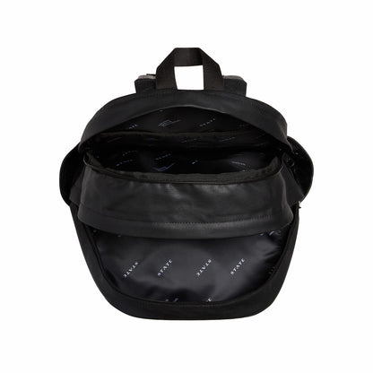 State Bags Top Pick - Kane Double Pocket Large Backpack Coated Canvas Black