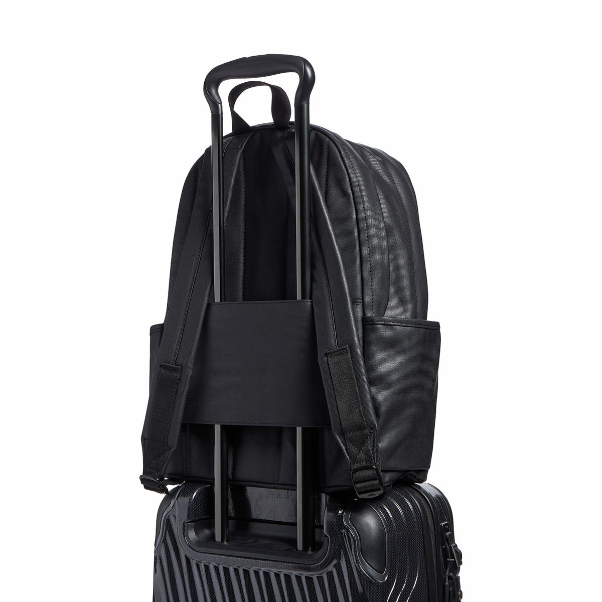 State Bags Top Pick - Kane Double Pocket Large Backpack Coated Canvas Black