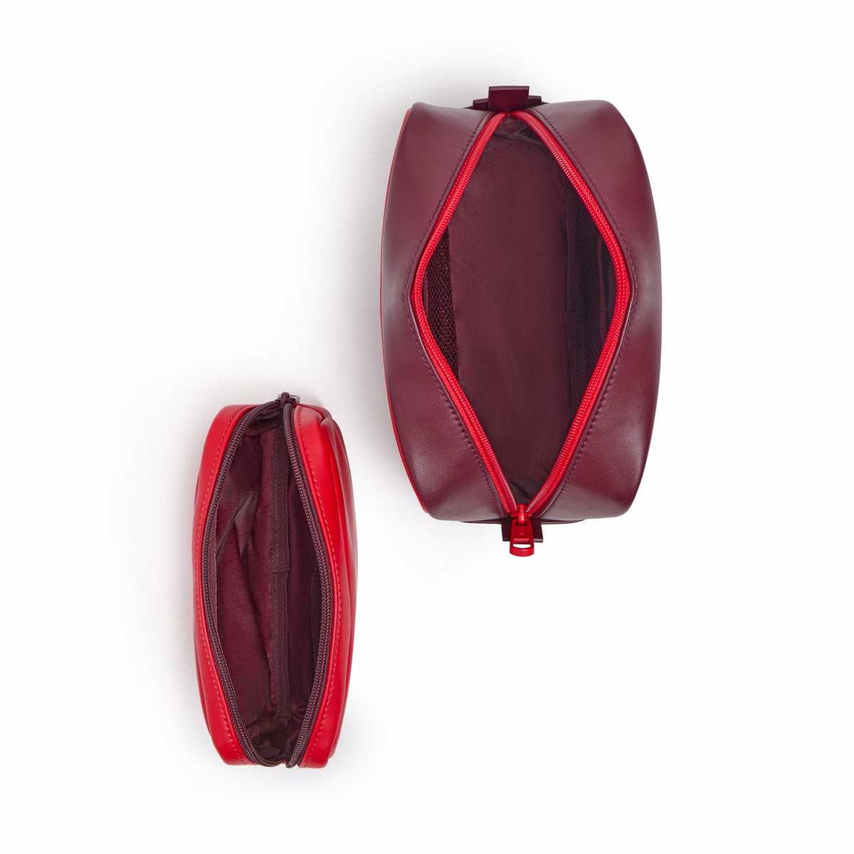State Bags Featured - Travel Pouch Set of Two Vegan Leather Burgundy