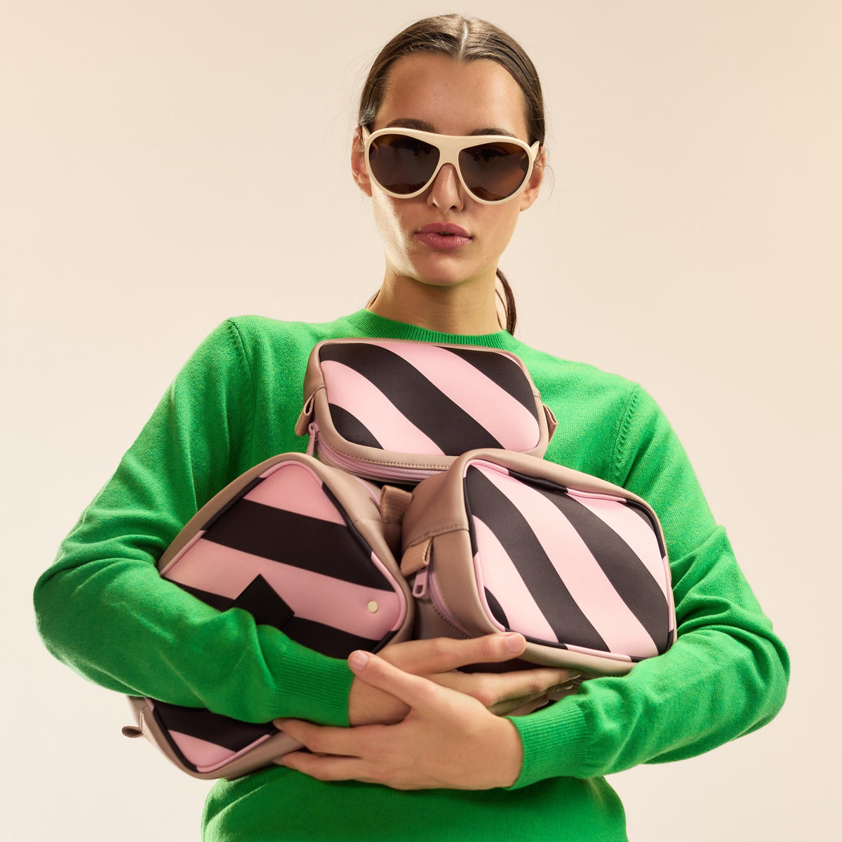 State Bags Sale - STATE Bags x Cynthia Rowley Travel Pouch Set of Three Stripes