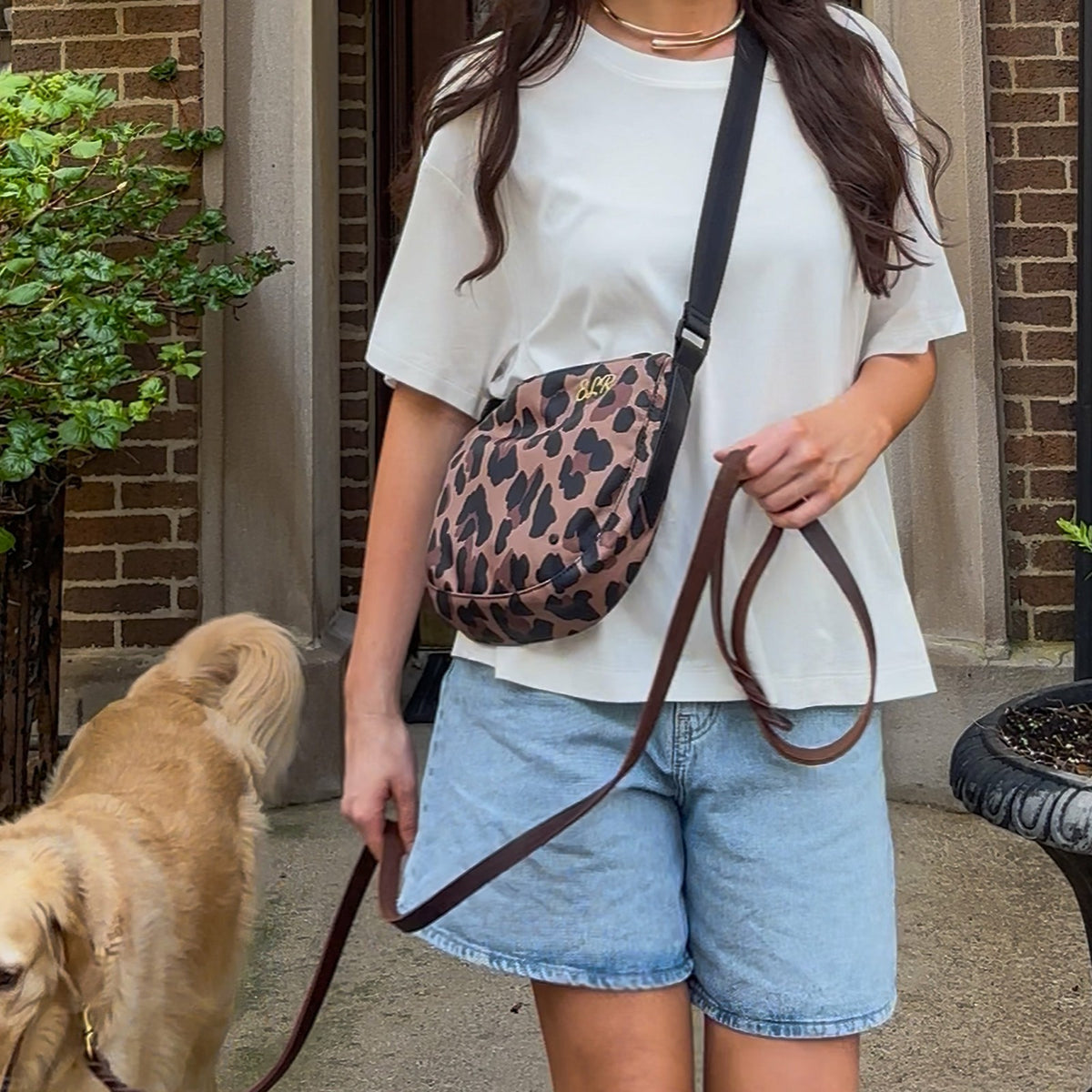 State Bags Special Offer - Luna Mini Crossbody Recycled Nylon Leopard