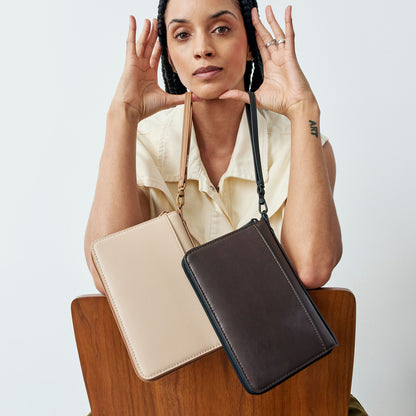 State Bags Great Value - Passport Holder Vegan Leather Sand