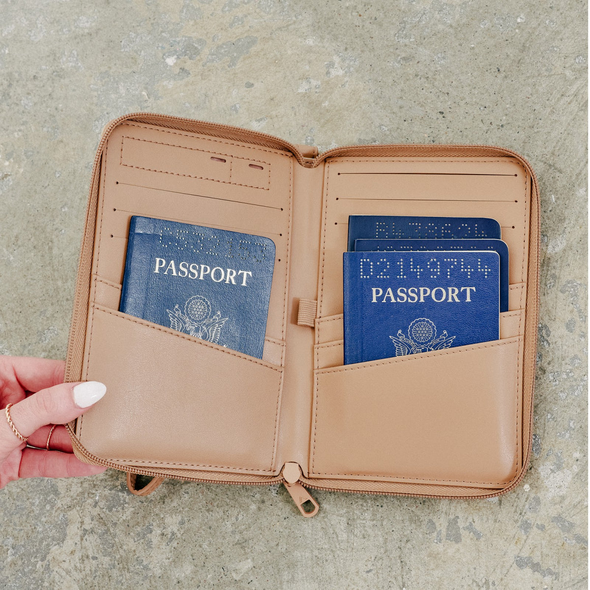 State Bags Great Value - Passport Holder Vegan Leather Sand