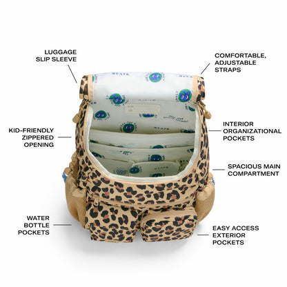 State Bags Discount - Charlie Rucksack Nylon Leopard