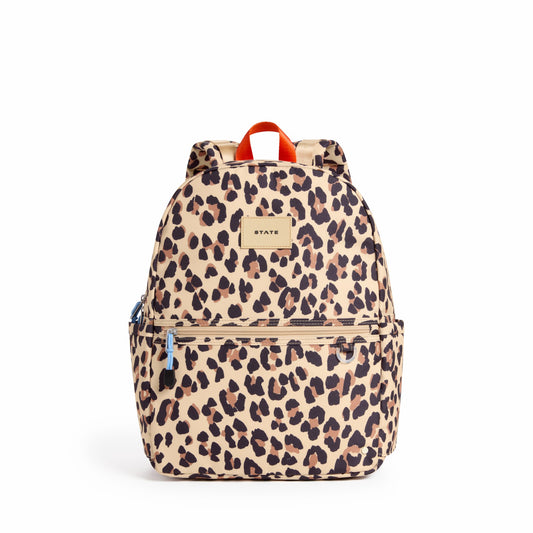 State Bags Recommended - Kane Kids Travel Backpack Printed Canvas Leopard