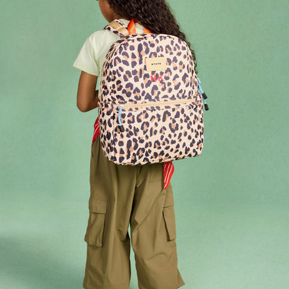 State Bags Recommended - Kane Kids Travel Backpack Printed Canvas Leopard