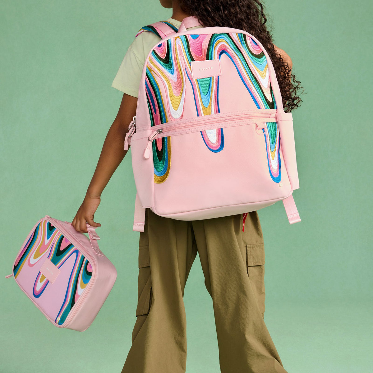 State Bags Discount - Kane Kids Backpack Polyester Canvas Paint Wave