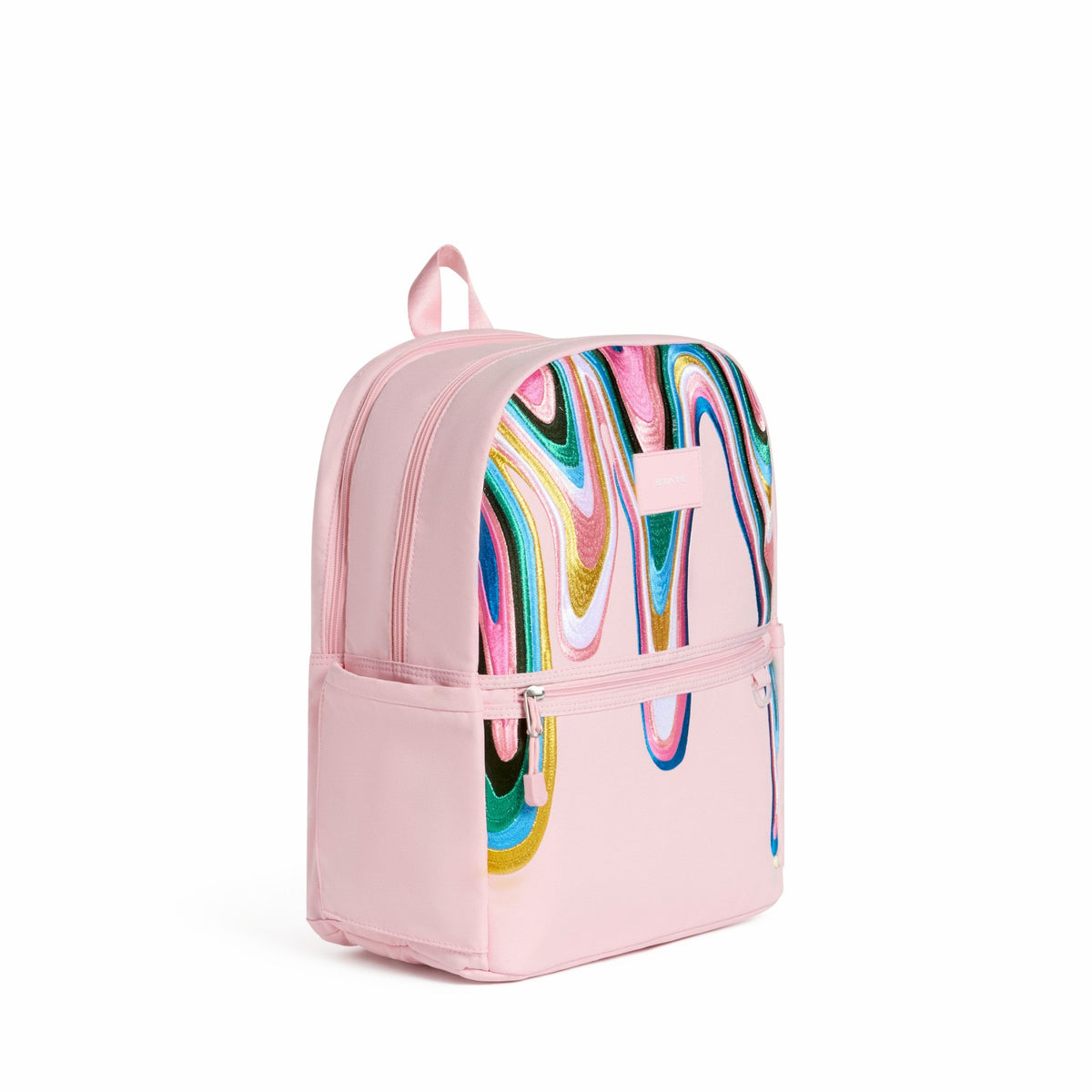 State Bags Discount - Kane Kids Double Pocket Backpack Recycled Poly Canvas Paint Wave
