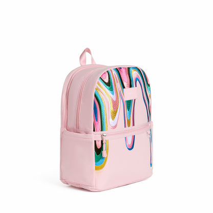 State Bags Discount - Kane Kids Double Pocket Backpack Recycled Poly Canvas Paint Wave