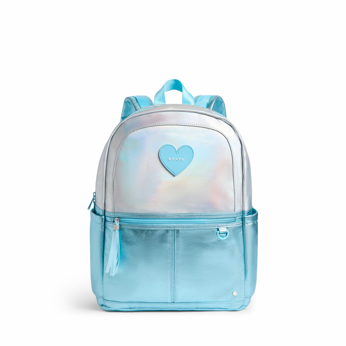 State Bags Deals - Kane Double Pocket Backpack Metallic Blue Irisdescent