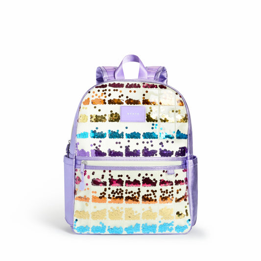 State Bags Sale - Kane Kids Backpack Lilac Quilted Sequins