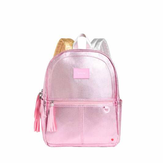 State Bags Signature - Kane Kids Travel Backpack Metallic Pink/Silver