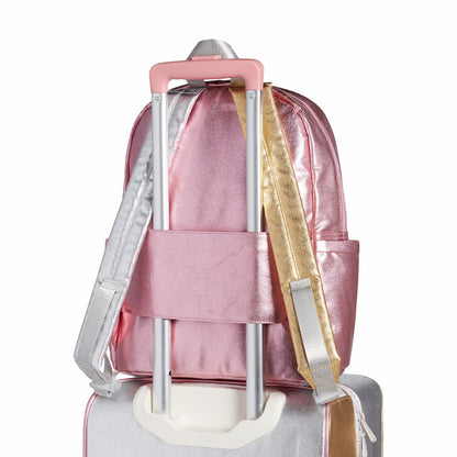 State Bags Signature - Kane Kids Travel Backpack Metallic Pink/Silver