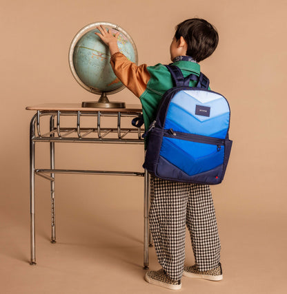 State Bags Everyday - Kane Kids Backpack Nylon Puffer Blue Chevron