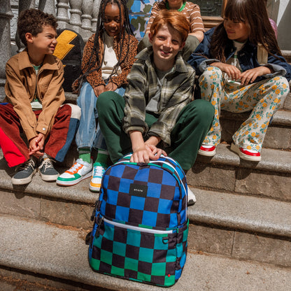 State Bags Popular - Kane Kids Large Backpack Recycled Poly Canvas Blue Check