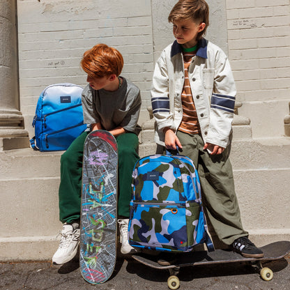 State Bags Classic - Kane Kids Double Pocket Nylon Blue Gradient Diagonal Zipper