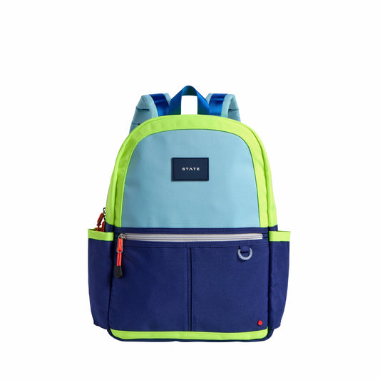 State Bags Special Offer - Kane Kids Travel Backpack Color Block Navy/Neon