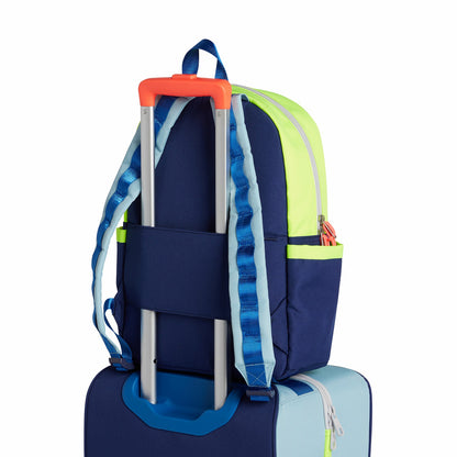 State Bags Special Offer - Kane Kids Travel Backpack Color Block Navy/Neon