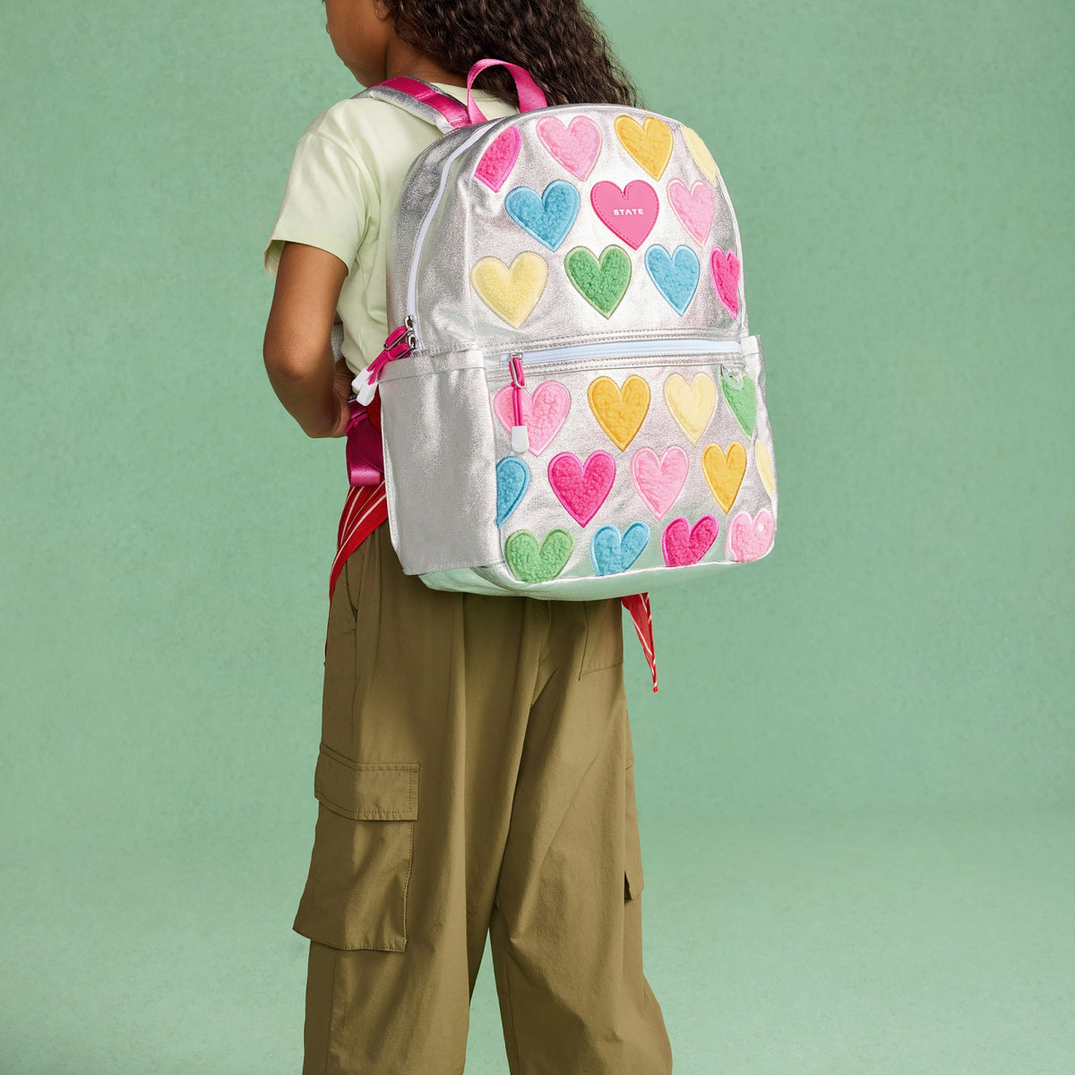 State Bags Smart Buy - Kane Kids Metallic Happy Fuzzy Hearts
