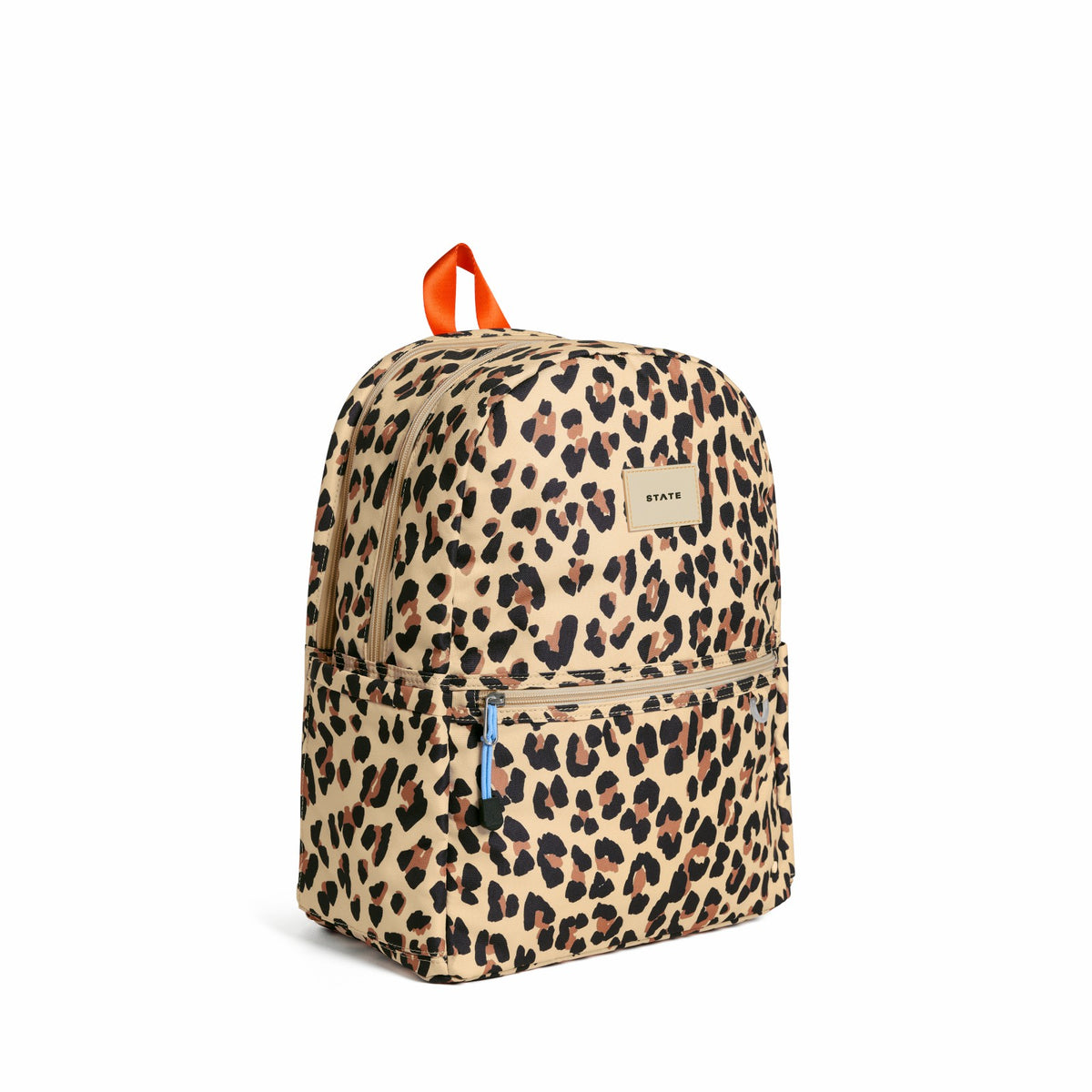 State Bags Popular - Kane Kids Double Pocket Backpack Recycled Poly Canvas Leopard
