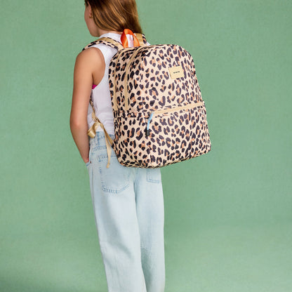 State Bags Popular - Kane Kids Double Pocket Backpack Recycled Poly Canvas Leopard