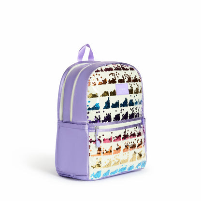 State Bags Top Pick - Kane Kids Double Pocket Backpack Metallic Lilac Quilted Sequins
