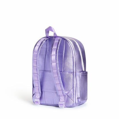 State Bags Top Pick - Kane Kids Double Pocket Backpack Metallic Lilac Quilted Sequins