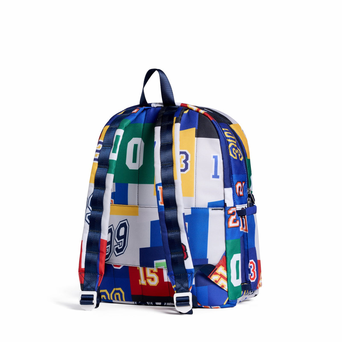 State Bags Popular - Kane Double Pocket Backpack Recycled Poly Canvas Varsity Numbers