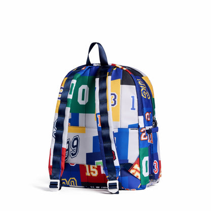 State Bags Popular - Kane Double Pocket Backpack Recycled Poly Canvas Varsity Numbers