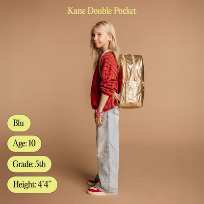 State Bags Popular - Kane Double Pocket Backpack Recycled Poly Canvas Varsity Numbers