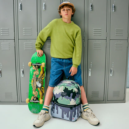 State Bags Deals - Kane Kids Double Pocket Backpack Printed Canvas Camo Drip